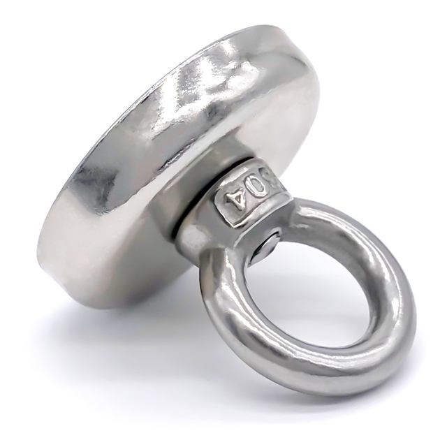 แม่เหล็กตกปลานีโอไดเมียมค้นหาใต้น้ำฐานกลมพร้อมแหวนยก